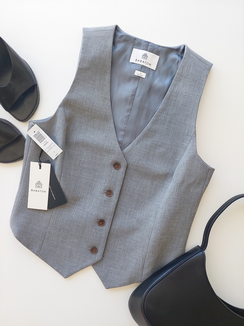 Babaton Deniro Women's 4 (S) Classic Grey Vest Tank Top Heather Aritzia